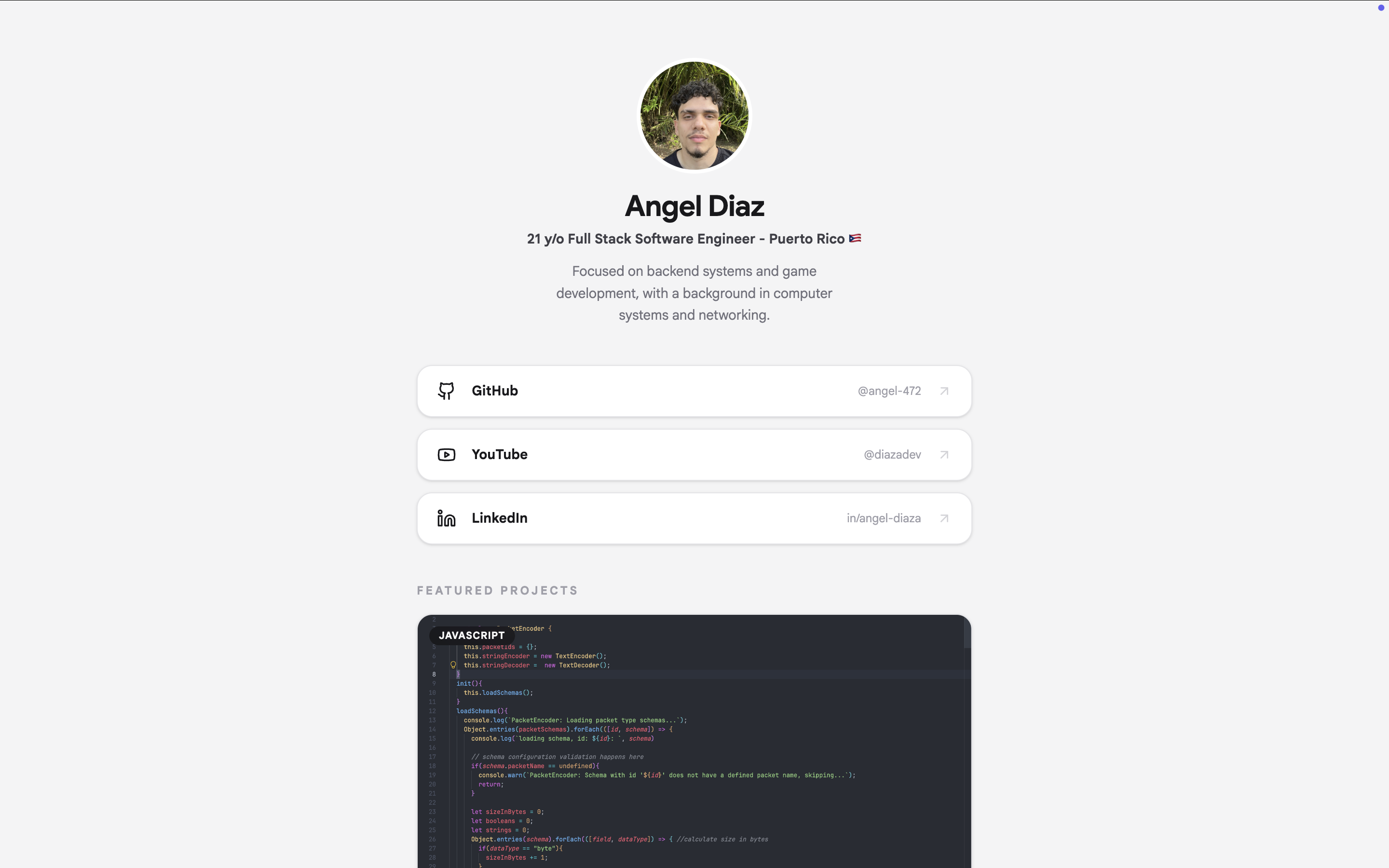 Screenshot of Personal Portfolio